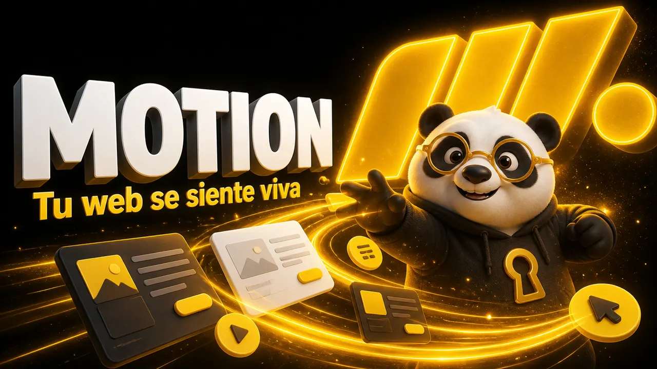 Portada de Motion con el panda de La Bóveda
