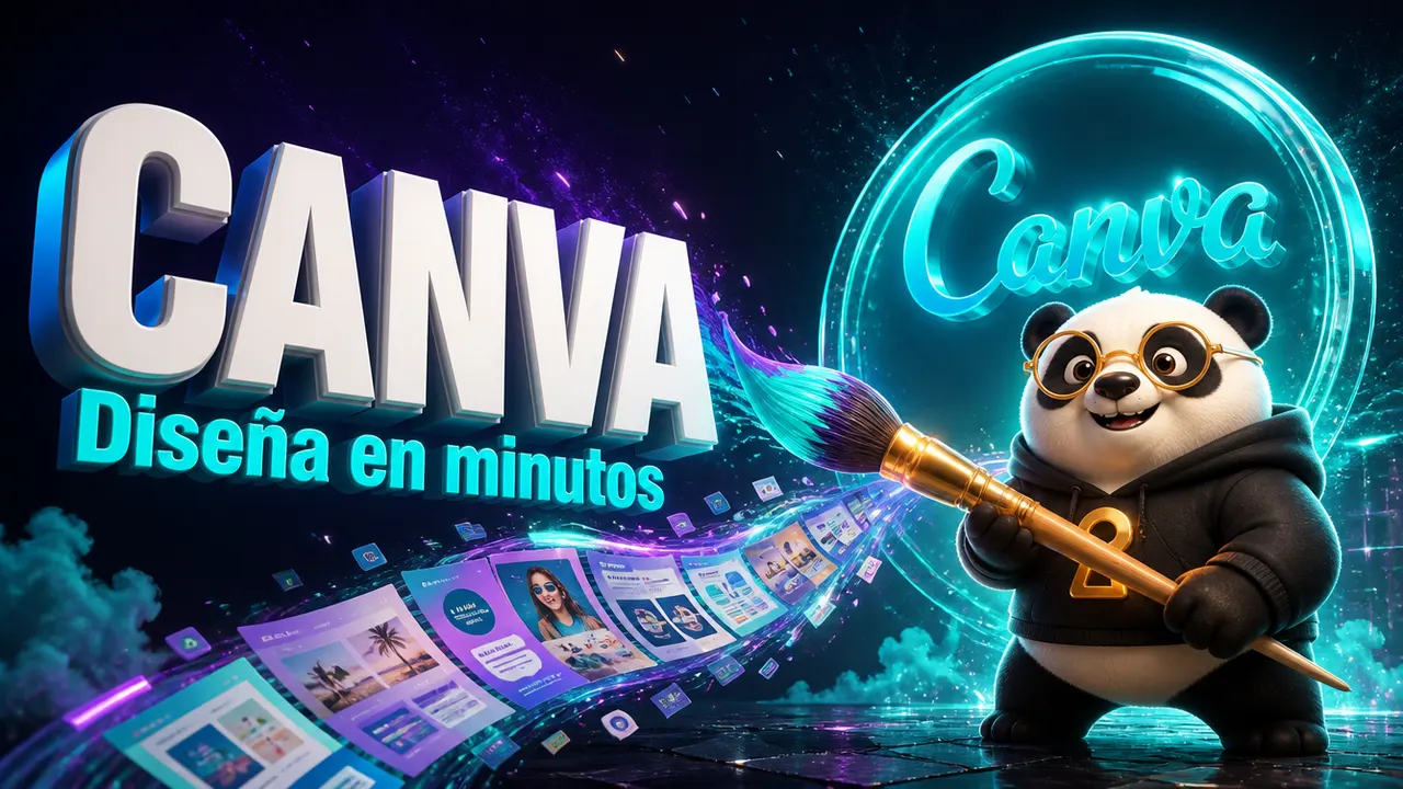 Portada de Canva con el panda de La Bóveda