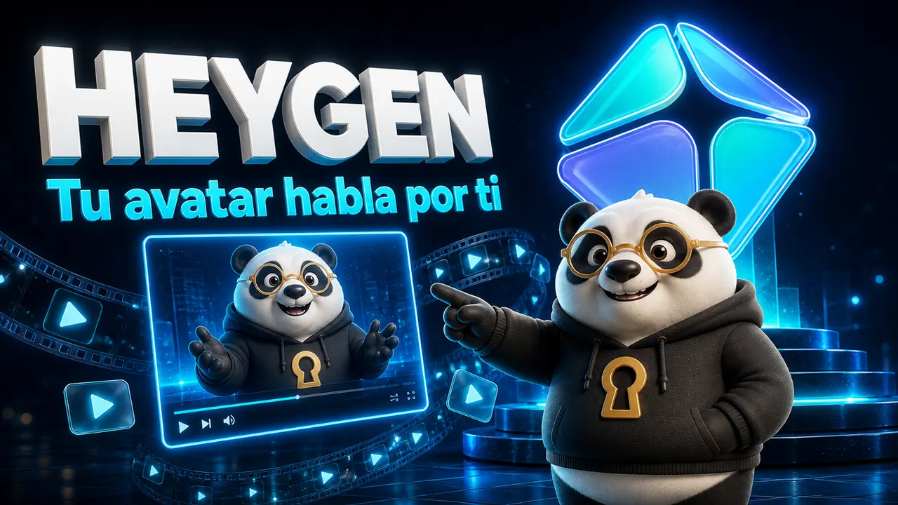 Portada de HeyGen con el panda de La Bóveda