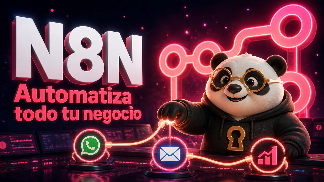 Portada de n8n con el panda de La Bóveda